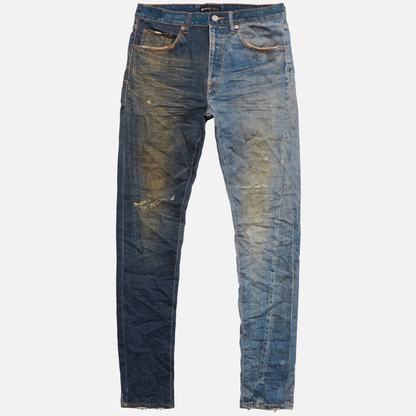 Purple Brand Dirty Mid-Dark Indigo Printed Denim Jeans