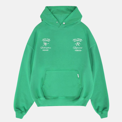 Represent 'Fall From Olympus' Island Green Hoodie