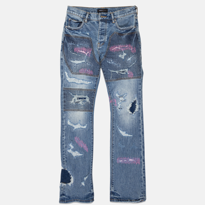 Purple Brand Full Repair Flare Jeans