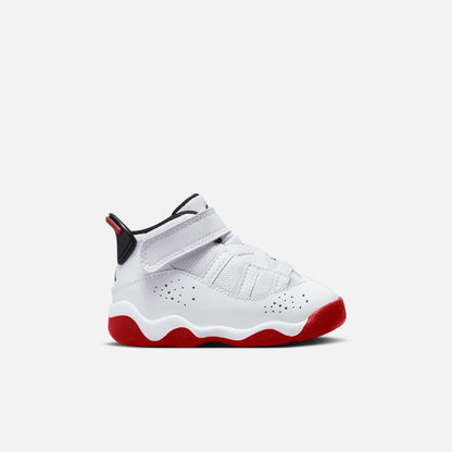 Air Jordan Kids' 6 Rings White Red (TD)