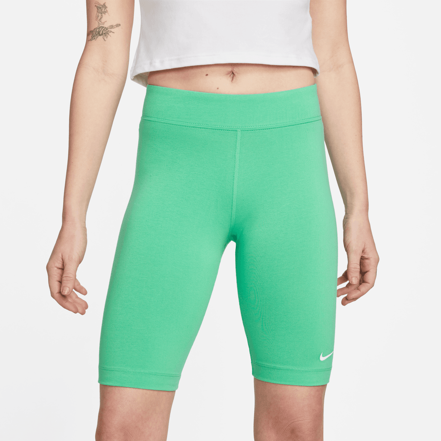 Nike Women's Sportswear Essential Green Mid-Rise Biker Shorts