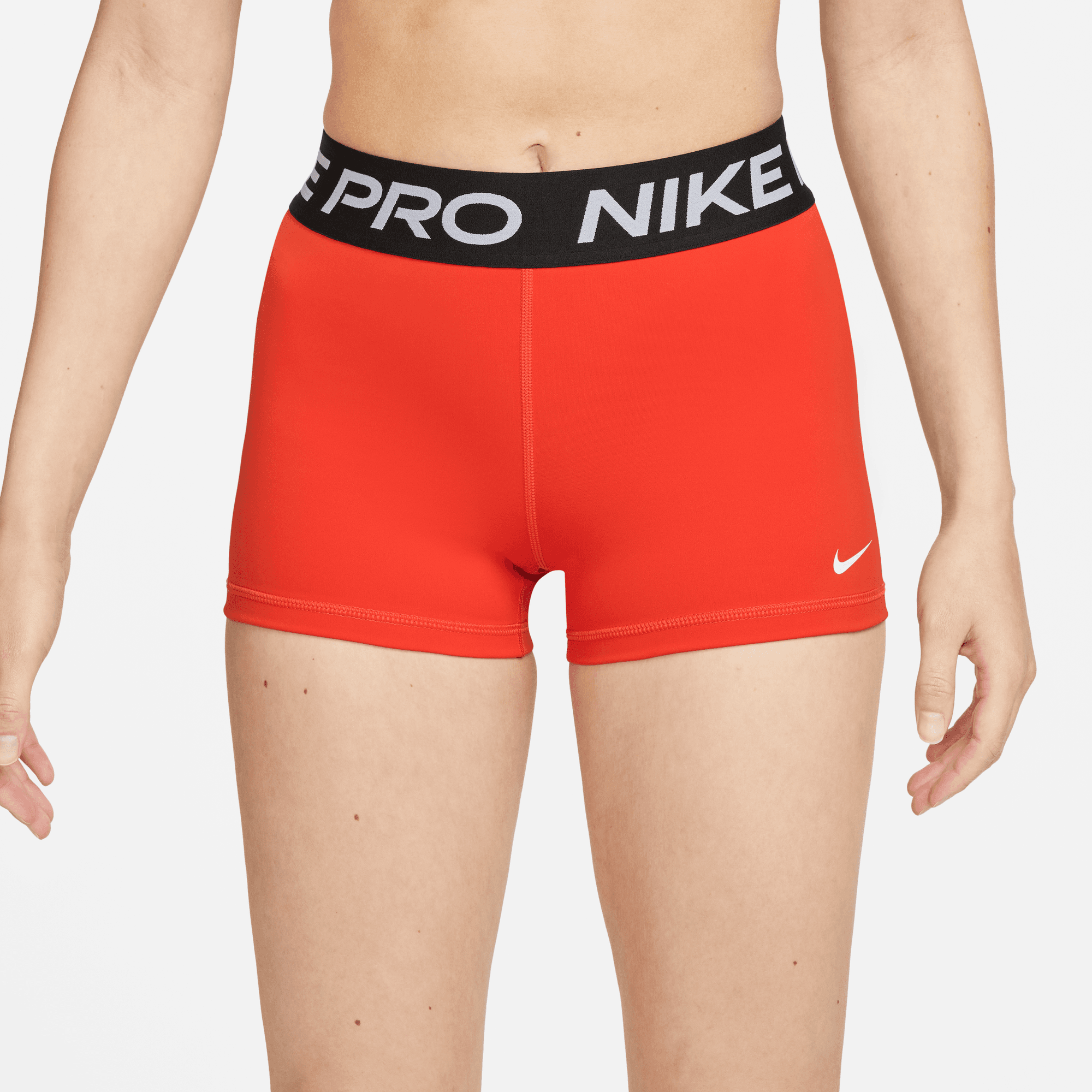 Nike Women's Pro 3 Orange Shorts - Puffer Reds