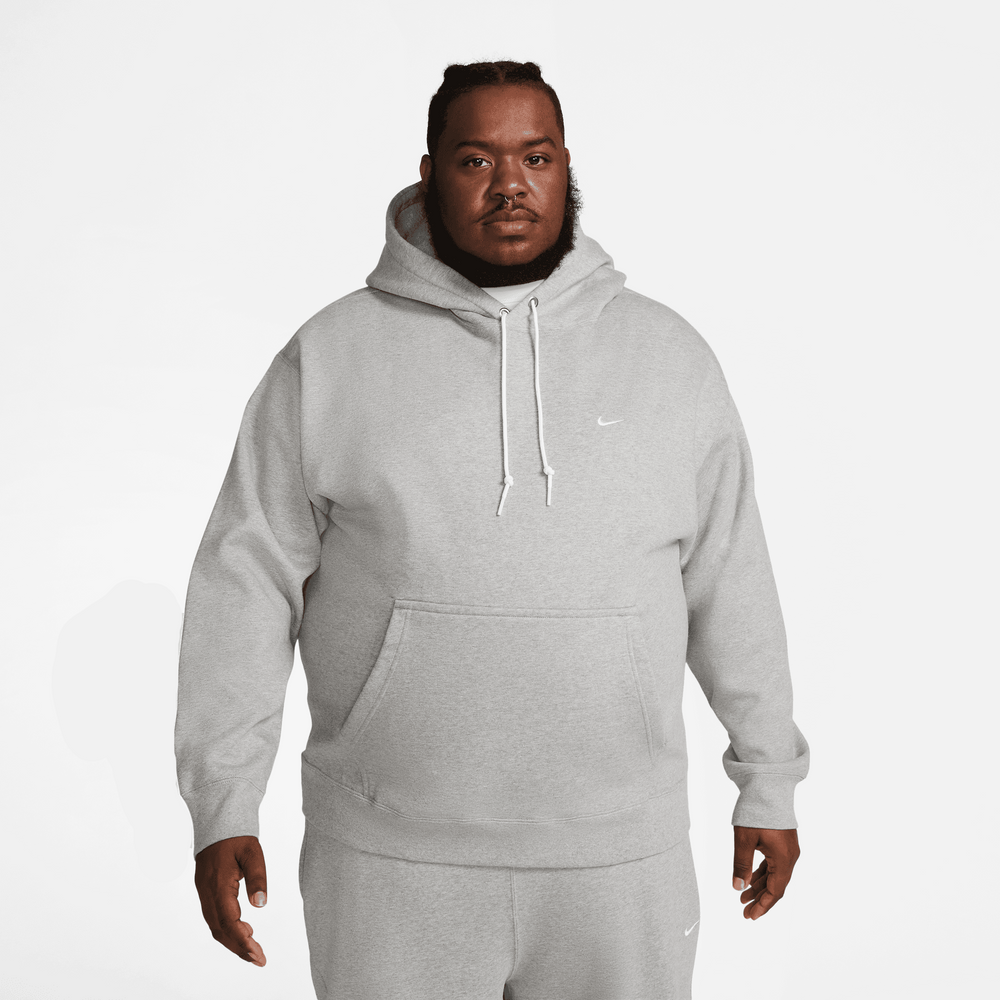 Nike Solo Swoosh Grey Fleece Pullover Hoodie