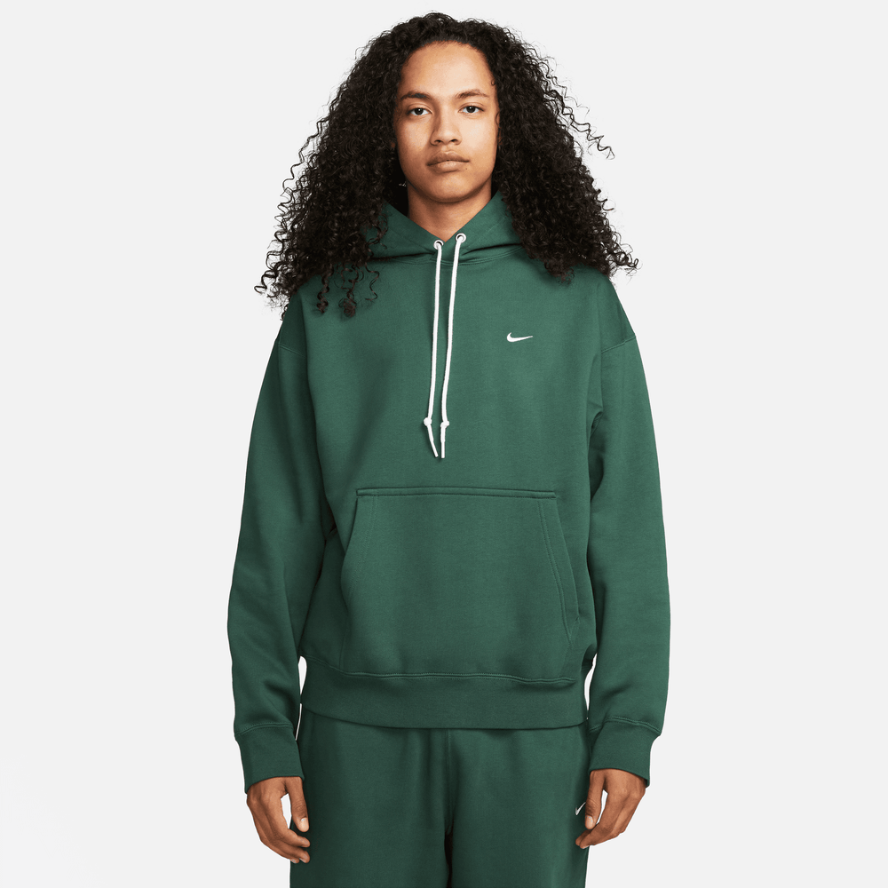 Nike Solo Swoosh Green Fleece Pullover Hoodie