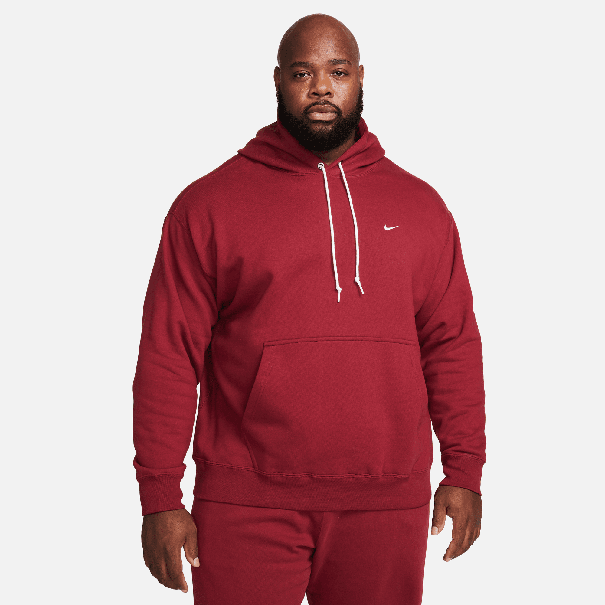 Nike Solo Swoosh Team Red Fleece Pullover Hoodie