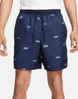 Nike Club Blue Woven Allover Print Flow Shorts