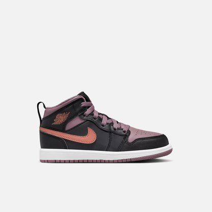 Air Jordan Kids' 1 Mid SE Sky J Mauve Sky J Orange (PS)