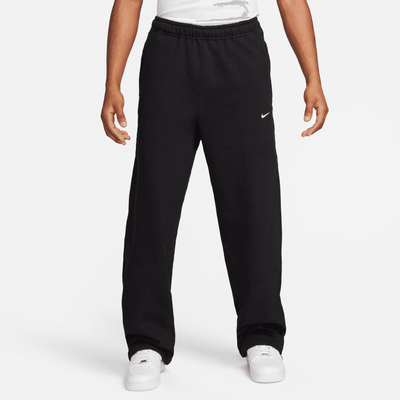 Nike Solo Swoosh Black Open-Hem Fleece Pants