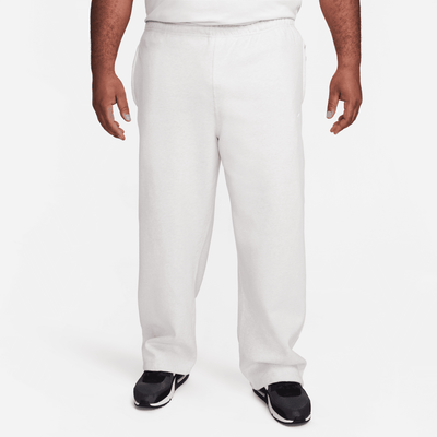 Nike Solo Swoosh White Open-Hem Fleece Pants