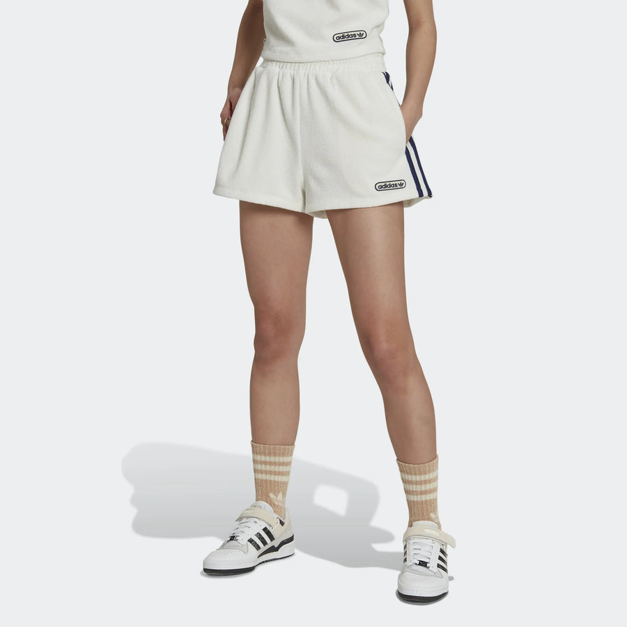 Adidas Women's Towel Shorts White Indigo Adidas
