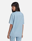 Adidas Women's Triple Logo Boyfriend T-Shirt Sky Blue Adidas