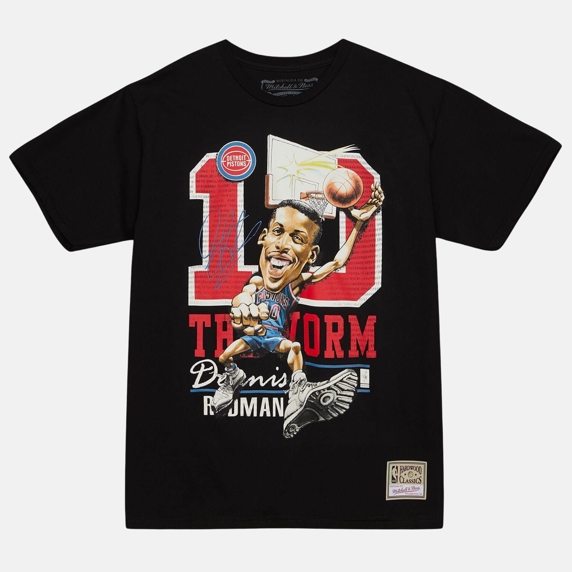 Mitchell & Ness NBA HWC Caricatures Detroit Pistons Dennis Rodman T-Shirt