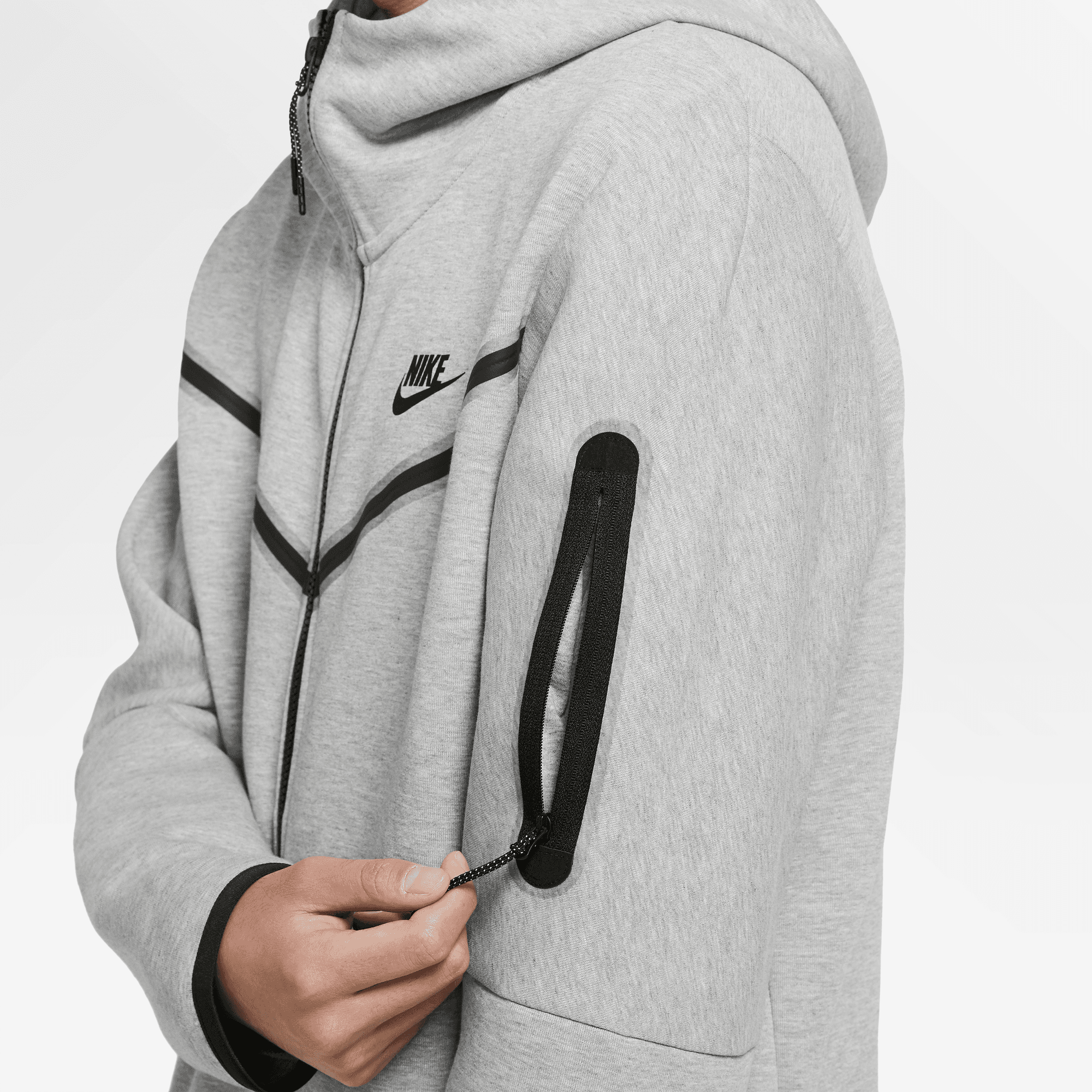 Shop Nike Tech Fleece Full-Zip Hoodie CU4489-063 grey