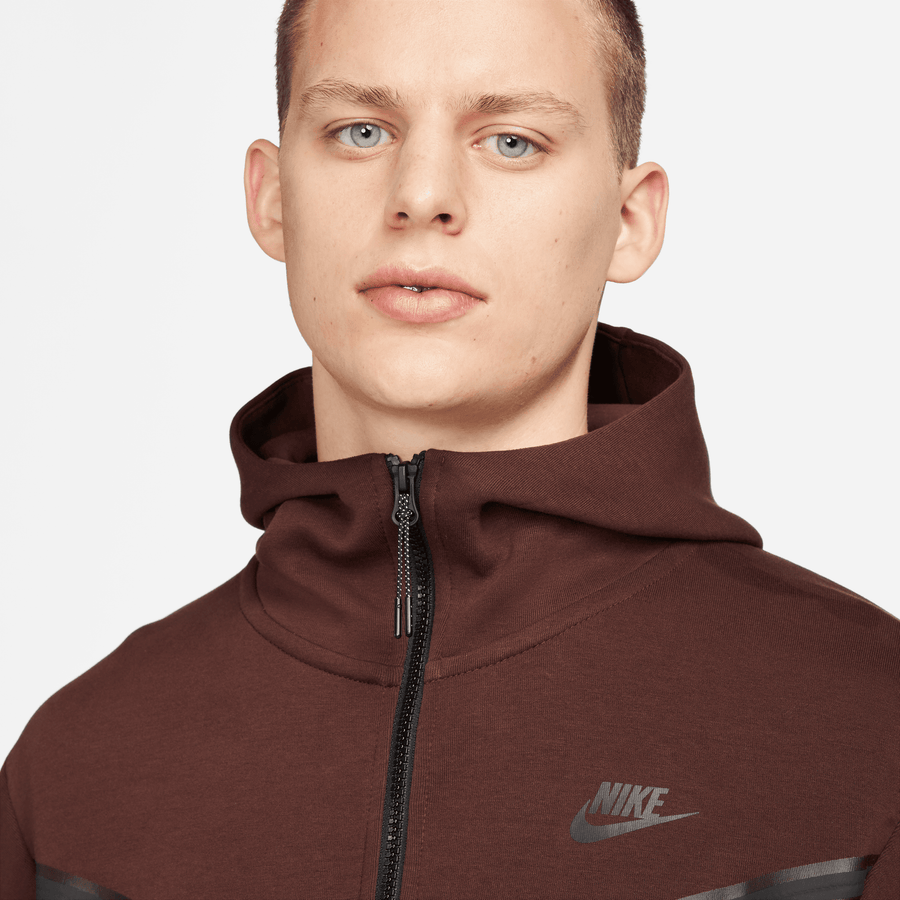 Nike Sportswear Tech Fleece Brown Full-Zip Hoodie