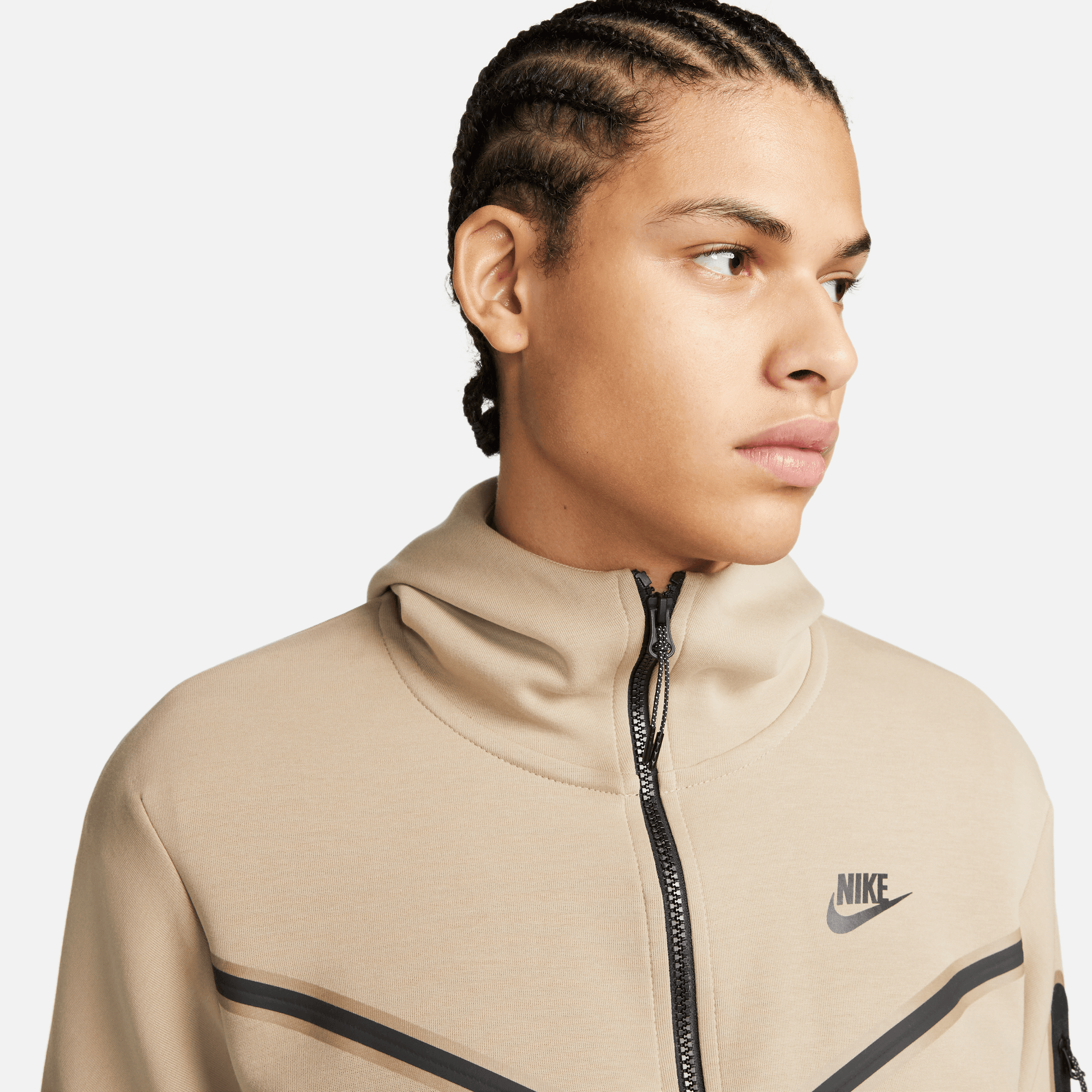Nike Sportswear Men's Tech Fleece Hoodie Khaki – Puffer Reds