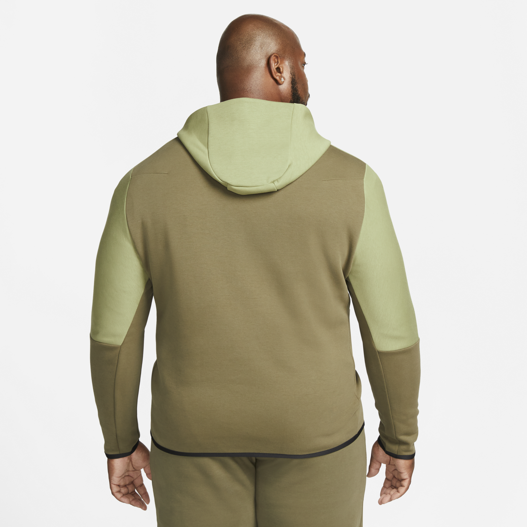 Nike Sportswear Tech Fleece Alligator Green Full-Zip Hoodie - Puffer Reds