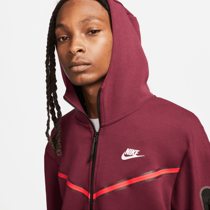 Nike Sportswear Tech Fleece Full-Zip Dark Red Hoodie Nike