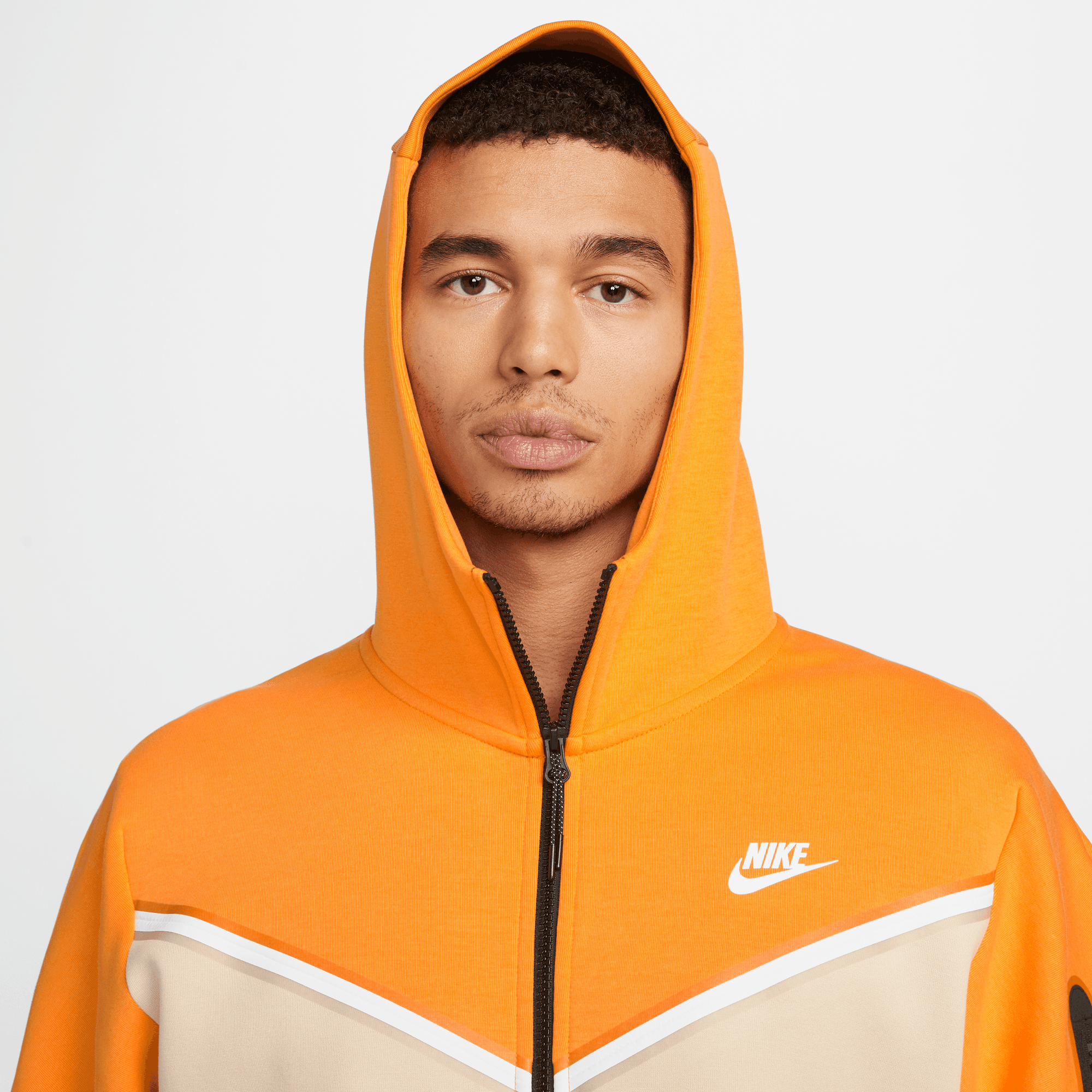 Nike fleece hoodie orange Clearance