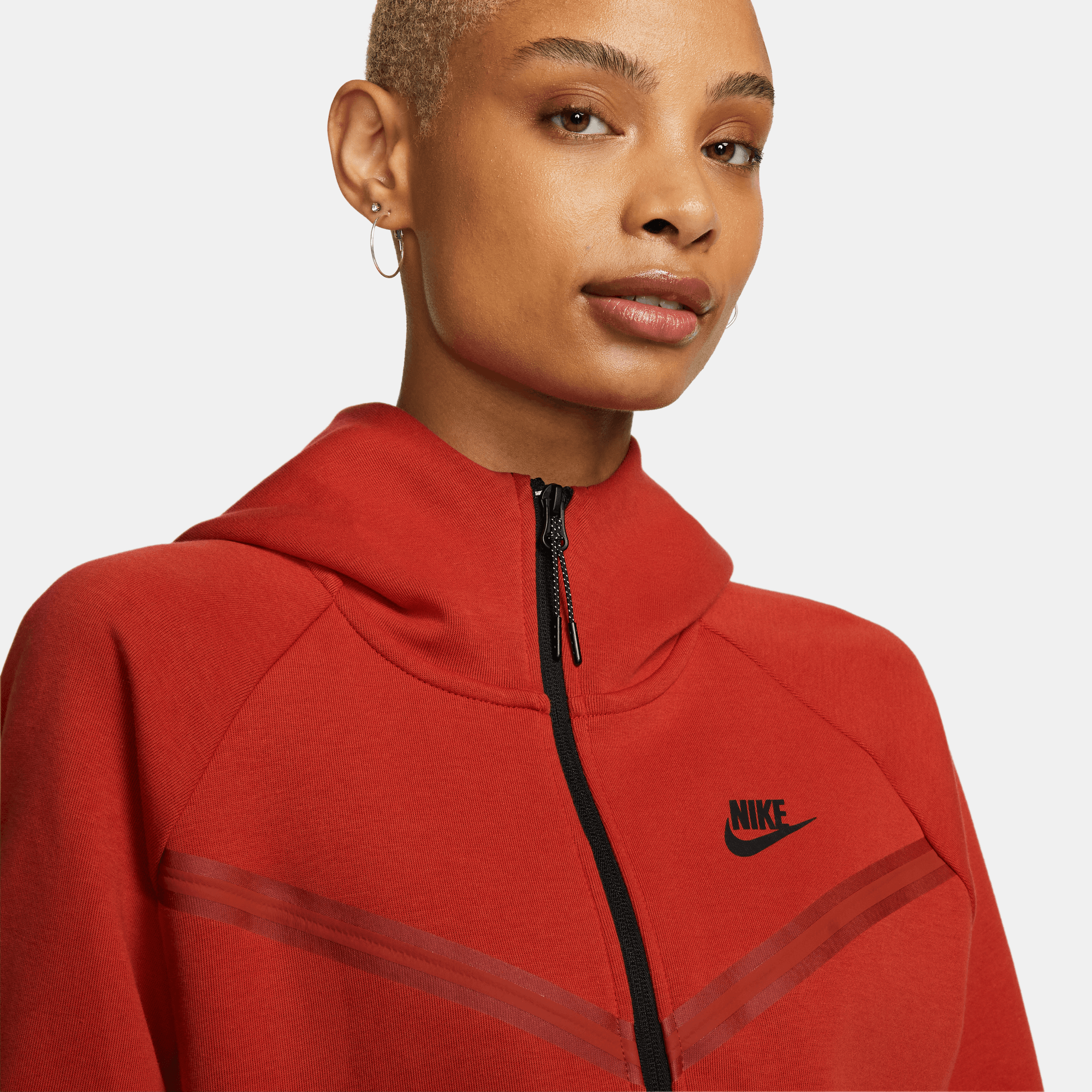 Nike Sportswear Tech Fleece Windrunner Women's Red Hoodie – Puffer