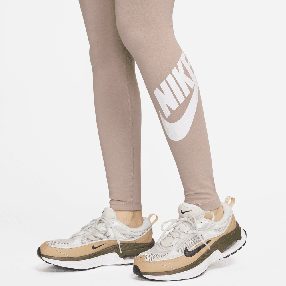 Nike Sportswear Essential High Rise Leggings 'Grey White' - Puffer Reds