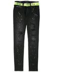 Cult Of Individuality Belted Super Skinny Paint Splash Jeans Cult of Individuality