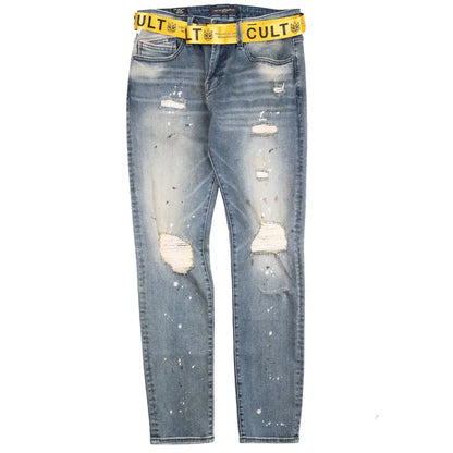 Cult Of Individuality Rocker Slim Yellow Belted Stretch Jean Cult of Individuality