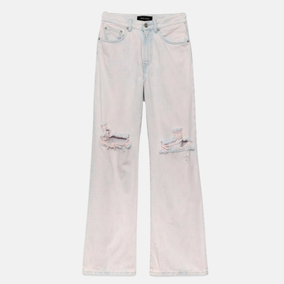 Purple Brand Women's Wide Destroyed Pink Jeans