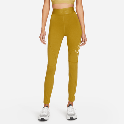 Nike Air High-Waisted Yellow Graphic Leggings