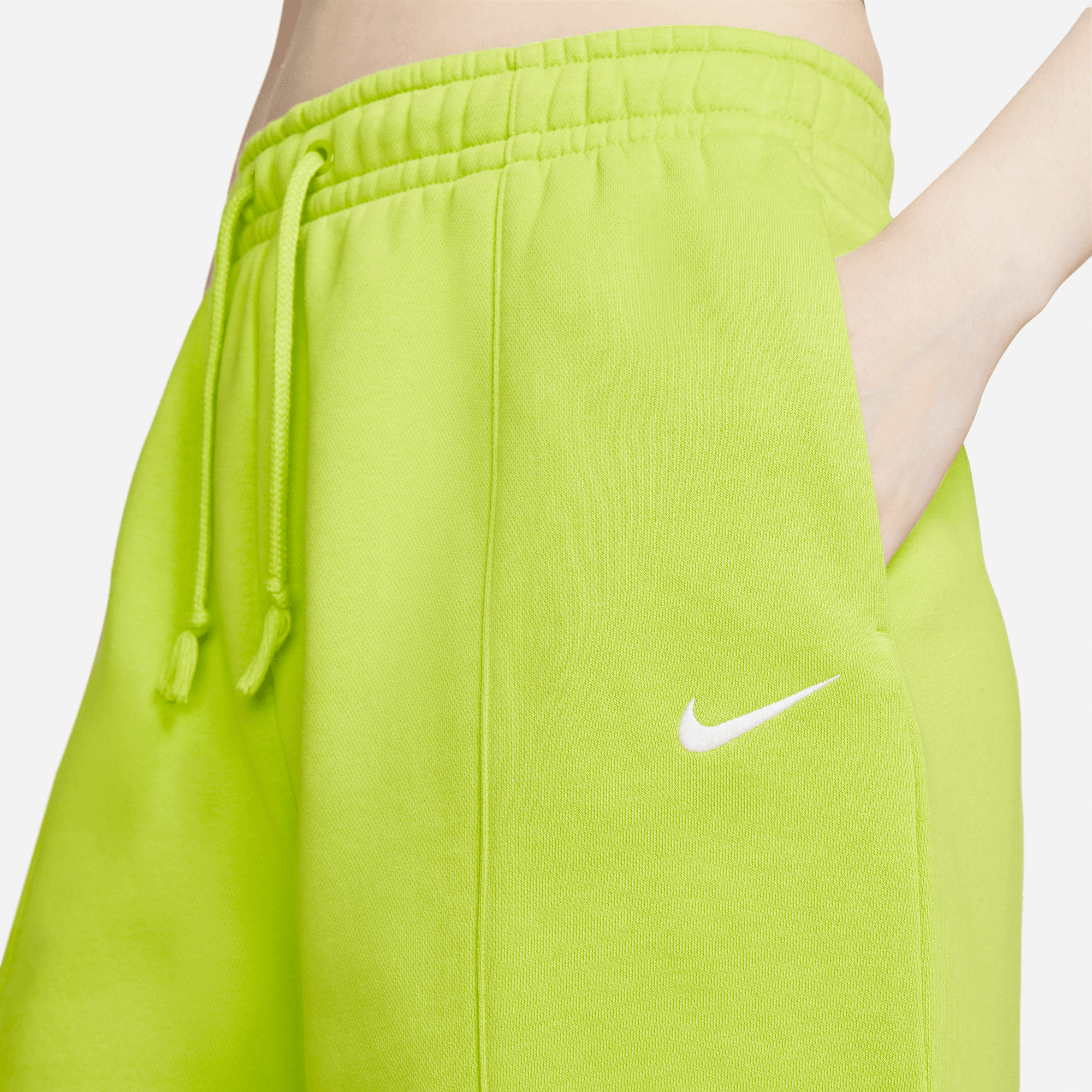 lime green nike fleece shorts