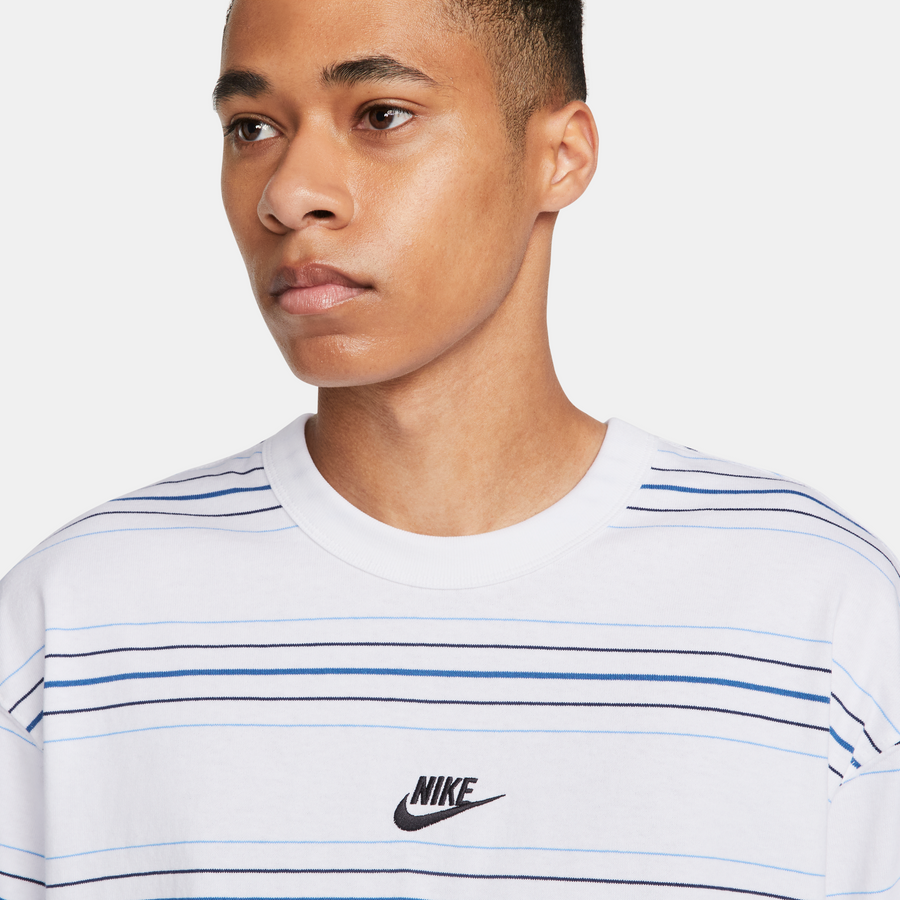 Nike Sportswear Premium Essentials White Striped T-Shirt Nike