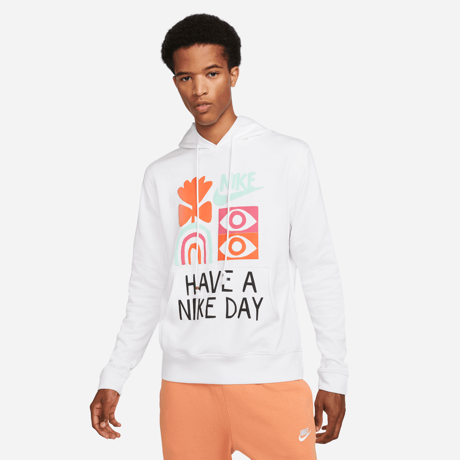 Nike Sportswear 'Have A Nike Day' White Pullover Hoodie