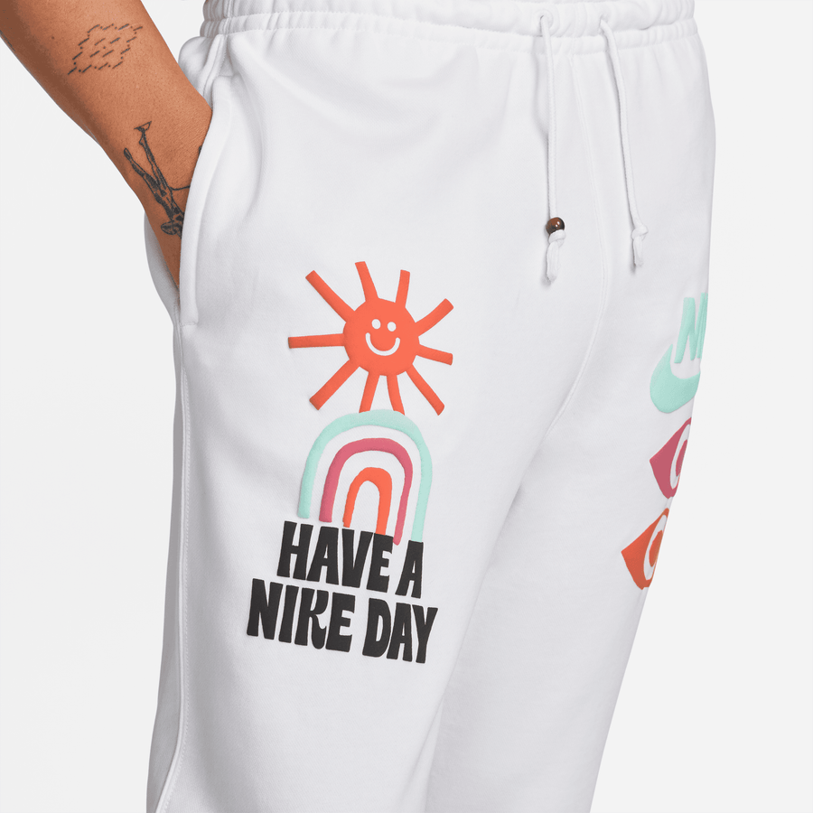 Nike Sportswear 'Have A Nike Day' White French Terry Pants