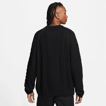 Nike Sportswear Black Cable Knit Sweater