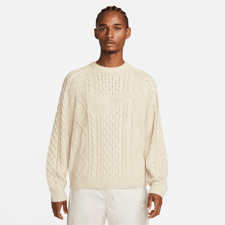 Nike Sportswear Tan Cable Knit Sweater