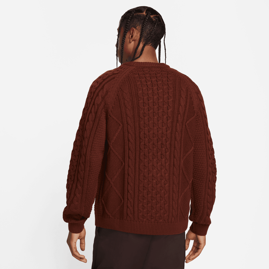 Nike Sportswear Brown Cable Knit Sweater