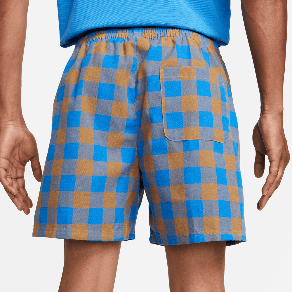 Nike Life Men's Unlined Light Blue Plaid Shorts