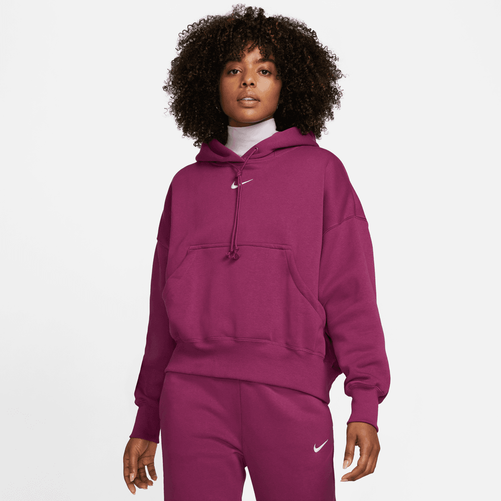 Nike Women's Red Oversized Pullover Hoodie