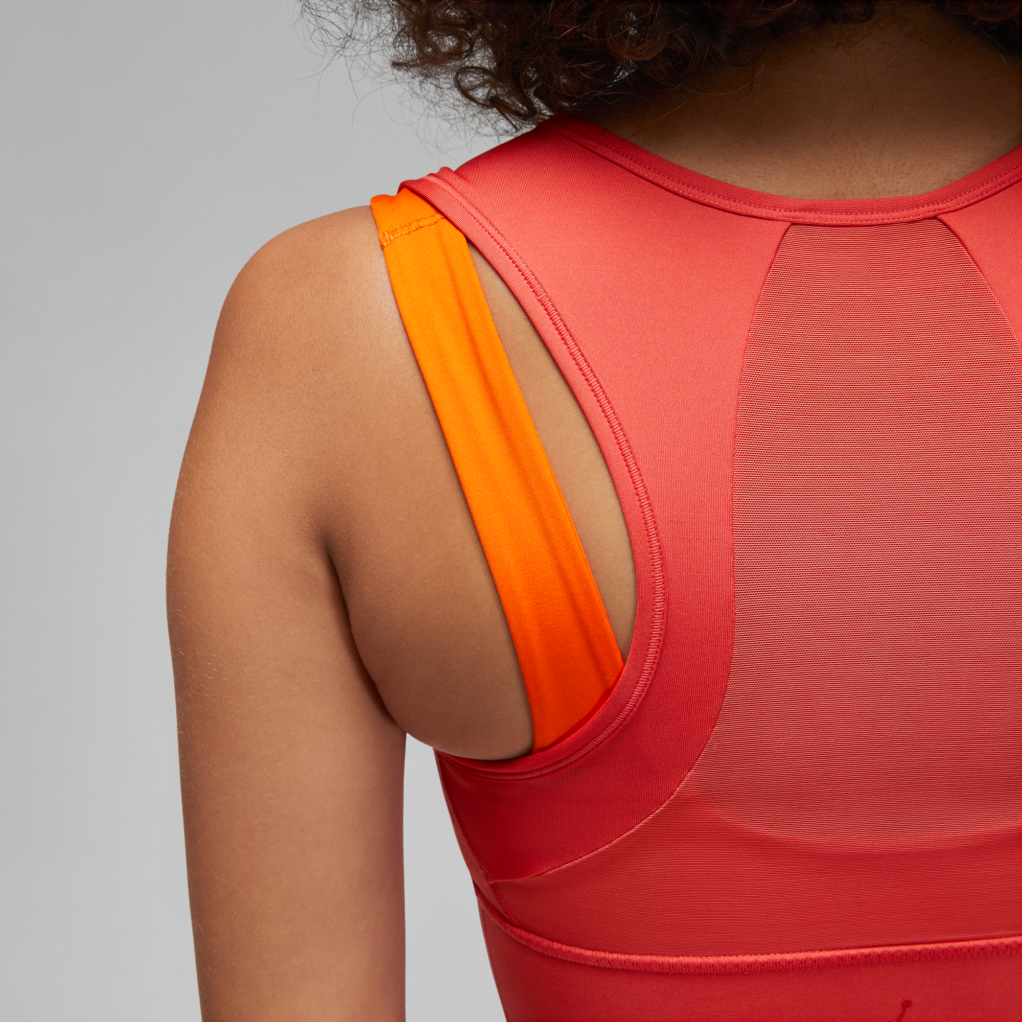 Nike Dry-Fit Sports Bra - Women's Medium in Orange w Purple Band & T-Back