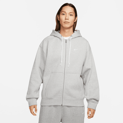 Nike Solo Swoosh Grey Full-Zip Hoodie