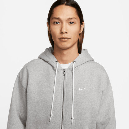 Nike Solo Swoosh Grey Full-Zip Hoodie