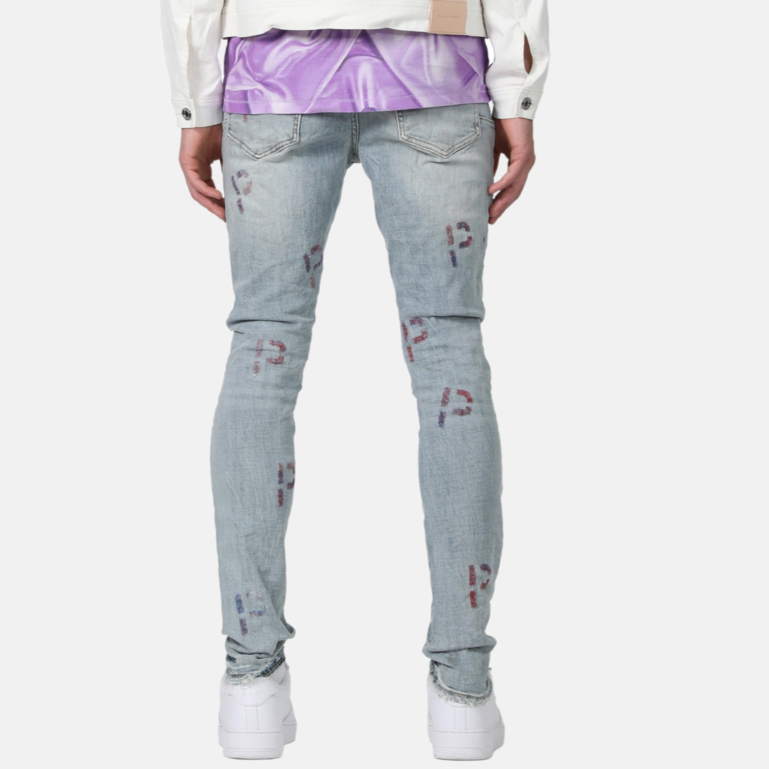 Purple Brand Mens Skinny Fit Jeans P001-LEPP223 Light Indigo