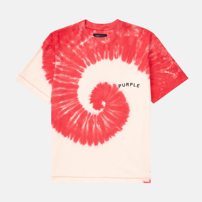 Purple Brand Red White Tie Dye Tee