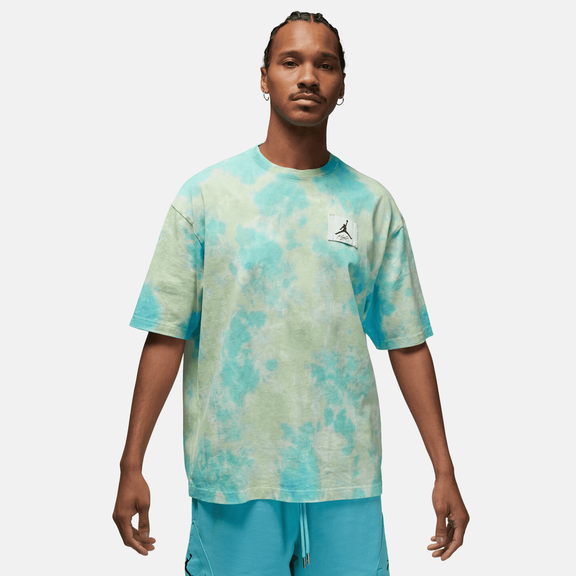 Air Jordan Essentials Men's Oversized Green Tye Dye Graphic T-Shirt ...