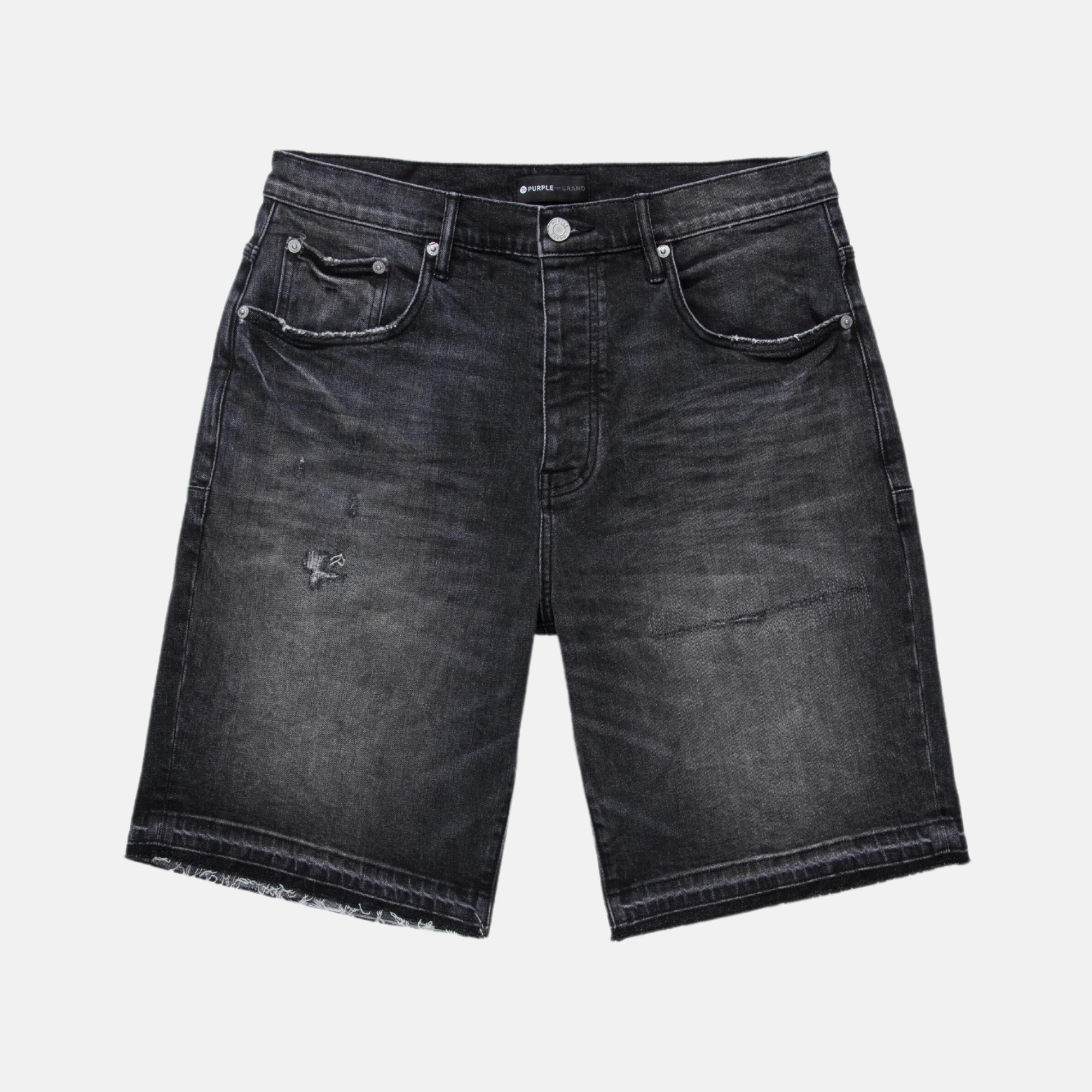 Purple Brand Black Blowout Relaxed Shorts
