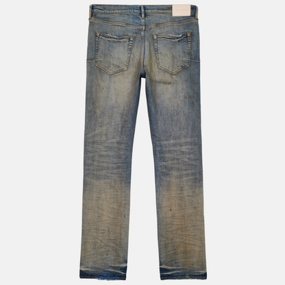 Purple Brand Indigo Oil Repair Slim Straight Jeans