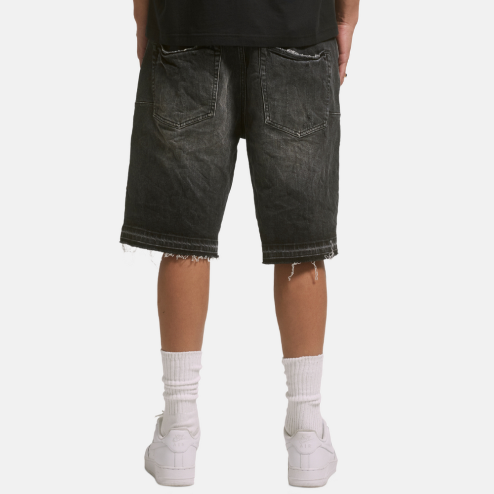 Purple Brand Black Blowout Relaxed Shorts