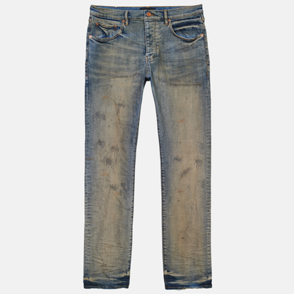 Purple Brand Indigo Oil Repair Slim Straight Jeans