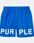 Purple Brand All Around Blue Water Print Shorts