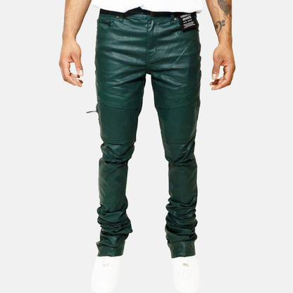 Si Tu Veux Gordon Wax Super-Stacked Green Jeans