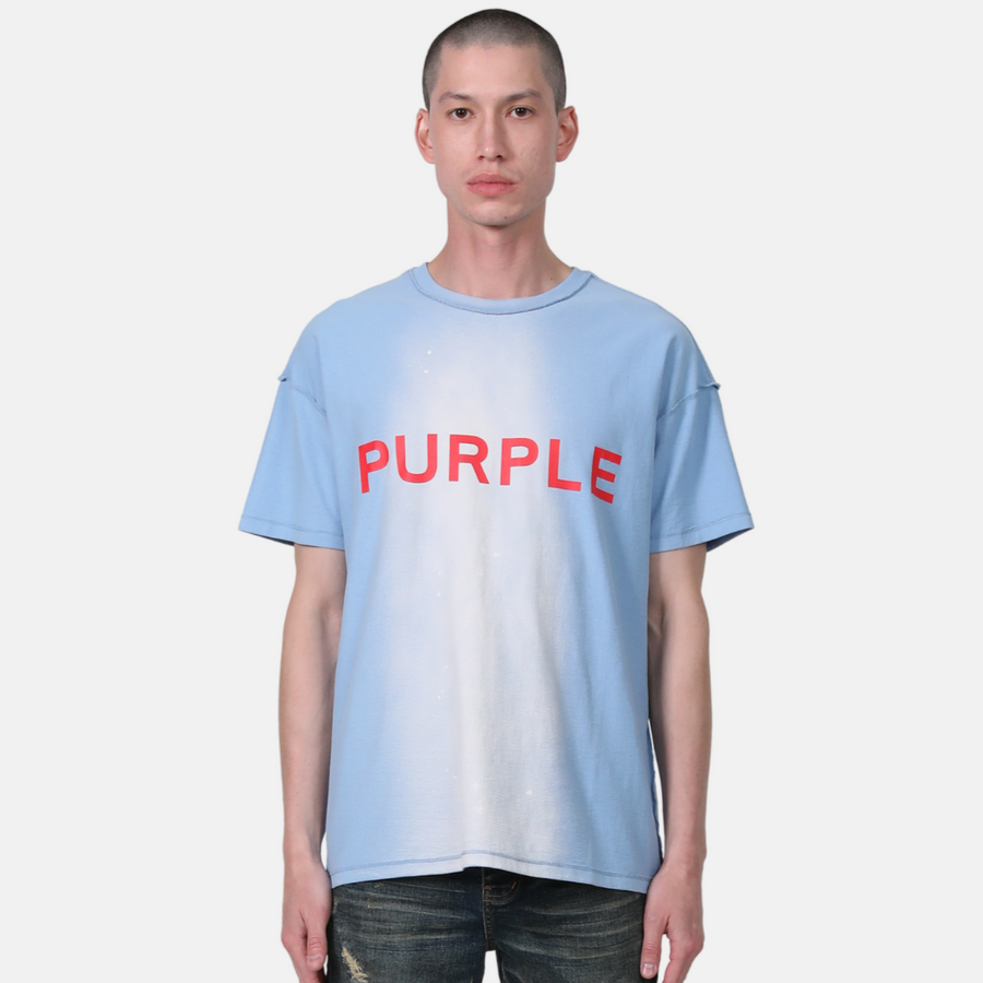 Purple Brand Textured Jersey Inside Out Tee Placid Blue